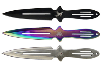 THROWING KNIFE 9(in) 3PCS SET 3COLOR SPIKER: A-54333-3